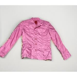 Olsen Europe Barbie Pink Polyester Button Up Jacket Coat Style Funky y2K Sz 4(19
